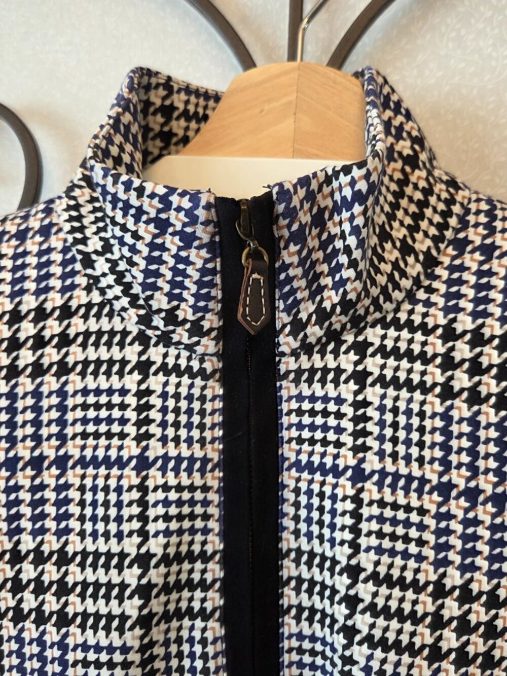J. McLaughlin Ponte Houndstooth Aspen Glenn Dress Size M Bedford Midi Longsleeve - Picture 5 of 11